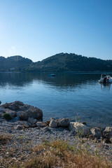 The coastal street of Skiathos Town, Sporades, Thessaly, Greece