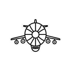 Obraz premium Vintage-style airplane with a smiling propeller and wings
