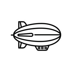 Classic black and white illustration of a vintage zeppelin airship in flight. © MD RIYAUL ISLAM