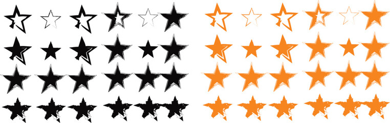 Fototapeta premium set of grunge brush star 