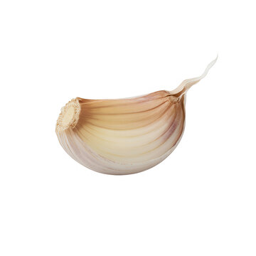Isolated garlic clove raw garlic food isolated on a transparent background