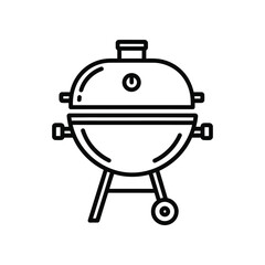 Fototapeta premium Simple illustration of a classic outdoor charcoal grill for barbecuing