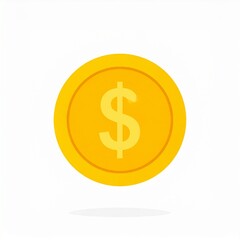 Obraz premium Golden dollar sign coin icon isolated on white background finance symbol