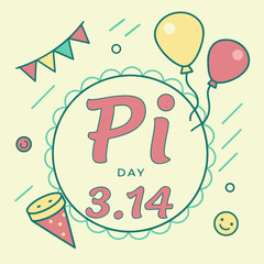Happy pi day logo style