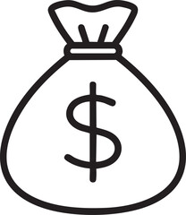Simple money bag with dollar sign icon