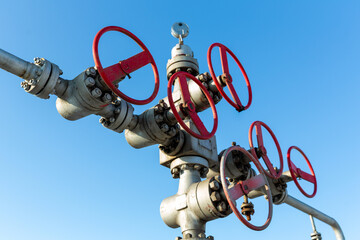 Close up shot of  well head of a natural  gas field station. © Volodymyr Herasymov