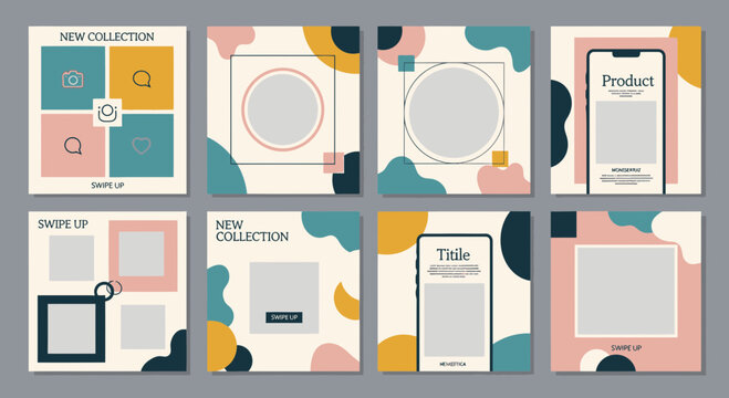 Minimalist geometric shapes pattern, clean white and grey design