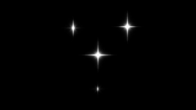 twinkle stars at sky, Captured in stunning 4K for meditative, sparkling stars Shine animation, celestial, or outer space themes, retro sparkle particle movement on black screen background. 4k video