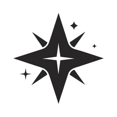 Fototapeta premium A black star with white accents and sparkles