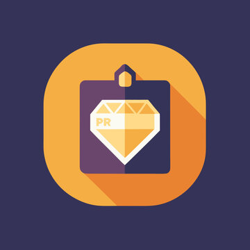 A purple and orange icon with a diamond on it