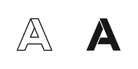 Clean and versatile letter A logo design in two styles, perfect for corporate branding, typography projects, and modern identity systems with minimalist aesthetics. © ICON  WAREHOUSE