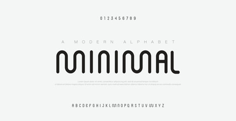 Minimal modern logo alphabet fonts. Typography minimalist urban sana serif digital fashion future creative logos fonts. vector illustration  © crossover