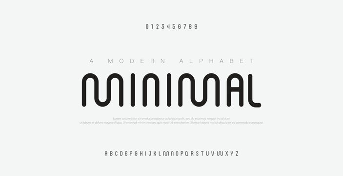 Minimal modern logo alphabet fonts. Typography minimalist urban sana serif digital fashion future creative logos fonts. vector illustration
