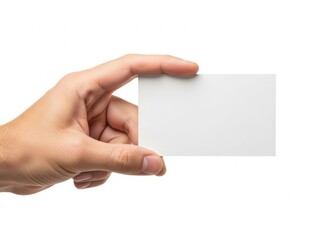 Obraz premium A hand holding a blank white card representing simplicity and minimalism in design