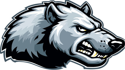 A digitally rendered animal head in profile, featuring stylized fur and an aggressive expression