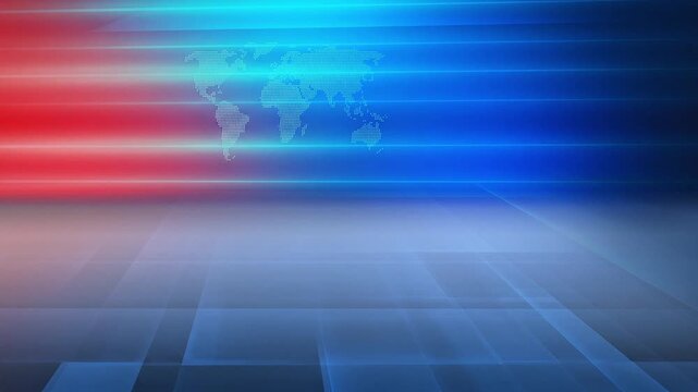 news broadcast background with stylized world map and geometric shapes perfect for streaming background, intro background, and news broadcasts