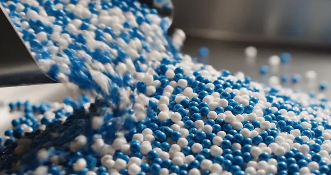 Plastic pellets industrial production process.