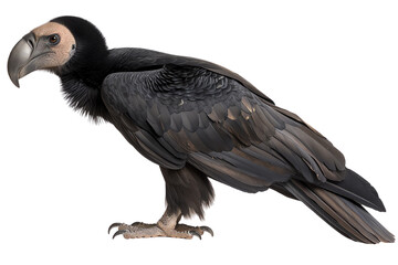 Fototapeta premium A close-up view of a majestic bird with striking features and feathers, standing gracefully against a white background.