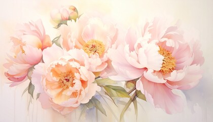 Pfingstrosen in pudrigem Pastell