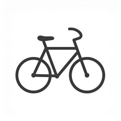 Fototapeta premium Minimalist black bicycle outline vector icon for cycling transportation design