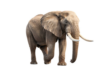Obraz premium A majestic elephant walking gracefully in a natural setting with its large ears outstretched.
