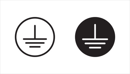 Electrical Earth Icon set,  Earth Symbol sign design, on white background, eps 10.