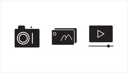 media set icon, on white background eps 10.