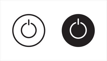 Power button icon set,  for graphic design projects, vector illustration on white background