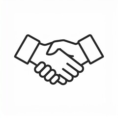 Handshake deal agreement business partnership success collaboration vector illustration black white