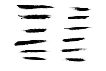 Obraz premium Mega bundle of different ink brush strokes:rectangle,square and round freehand drawings.Ink splatters,grungy painted lines,artistic design elements:waves,circles,triangles.Vector paintbrush set.