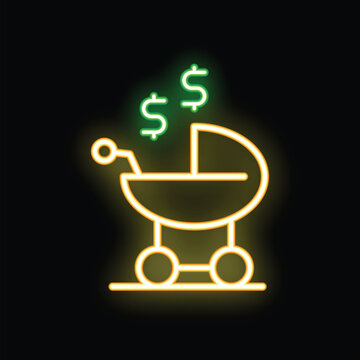 Neon sign illustrating the concept of the cost of raising children