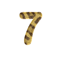 Fuzzy Leopard Print Number 7 illustration, 3D Render