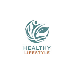 Fototapeta premium Healthy Lifestyle Concept with Leafy Illustration Design