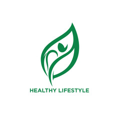 Obraz premium Green Leaf Illustration Representing Healthy Lifestyle Concept