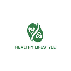 Obraz premium Healthy Lifestyle Concept with Leaves and Wellness Illustration