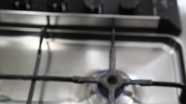 Making coffee with Moka pot. Italian espresso coffee in moka close-up.