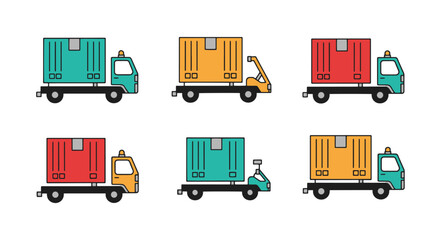 Naklejka premium Cargo Tracking Line minimal dynamic tone vector
