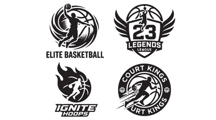 Set of Basketball Logo Badge Design Templates © Azizur