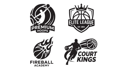 Set of Basketball Logo Badge Design Templates © Azizur