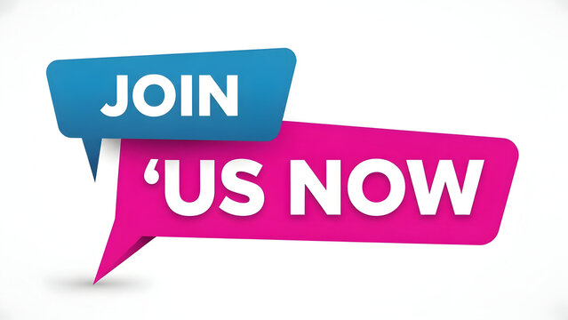 Join us now call to action button with speech bubbles