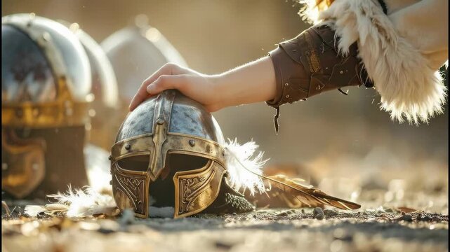 Touching a Viking Helmet - A Moment of Reflection and Remembrance.