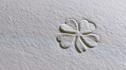Wide Banner Copy Space with Embossed Clover on Luxury Paper