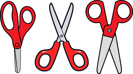 Red Scissors Office Tool Vector
