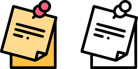 Sticky Note Pin Memo Vector
