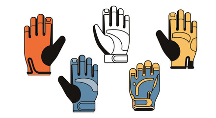 Fototapeta premium Climbing Gloves Line abstract smooth modern illustration
