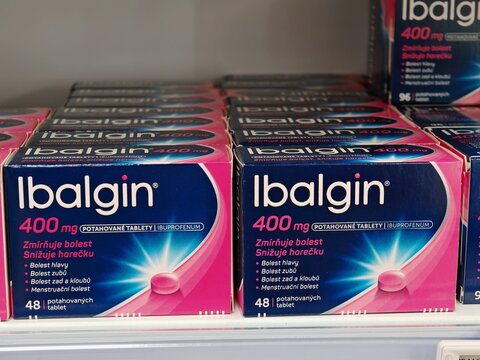 Prague,Czech Republic-23.01.2026: Ibalgin containing ibuprofen is a nonsteroidal anti inflammatory medicine used for relief of pain, fever and inflammation