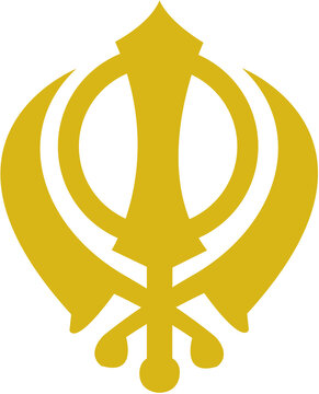 Sikhism religion Khanda symbol icon isolated on transparent background. Khanda Sikh symbol. Flat design. Vector Illustration.Khanda Sign symbol of guru nanak dev ji