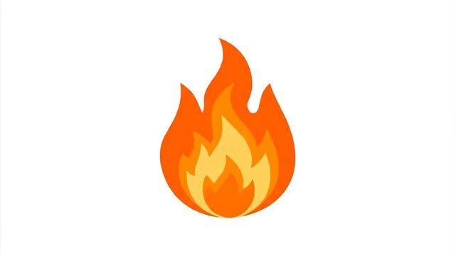 Fiery flame graphic on white background for various creative applications