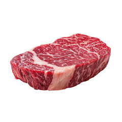 Fototapeta premium A premium cut of raw marbled ribeye beef steak ready for gourmet culinary preparation