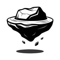 A black and white illustration of a meteorite © Abubakkar